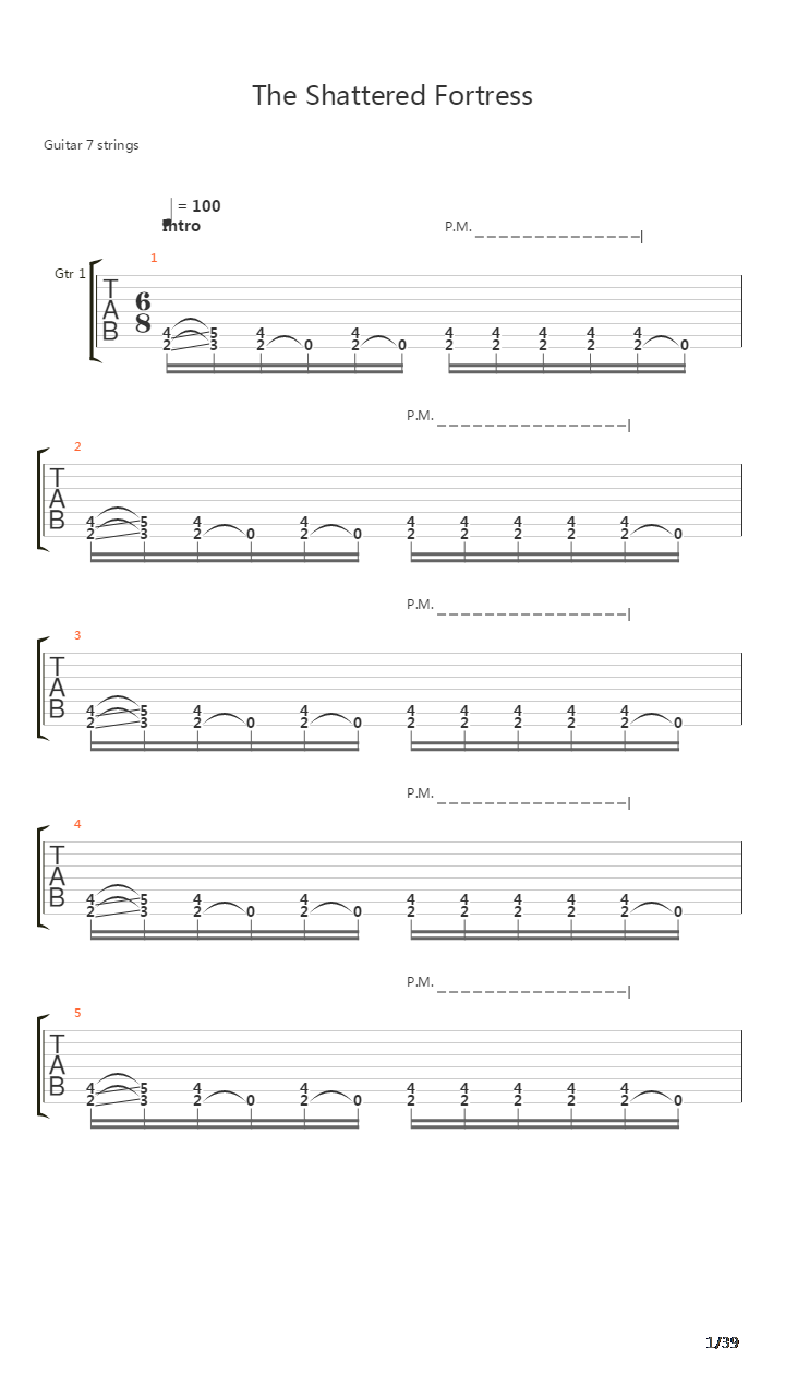 The Shattered Fortress吉他谱