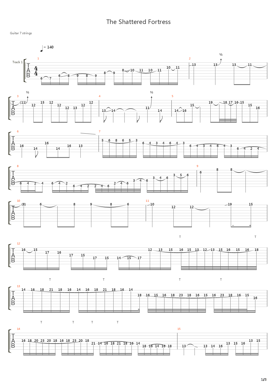 The Shattered Fortress吉他谱