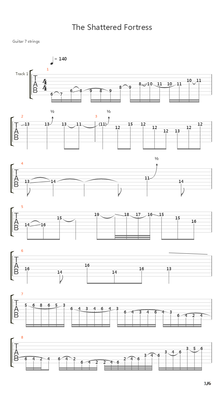 The Shattered Fortress吉他谱