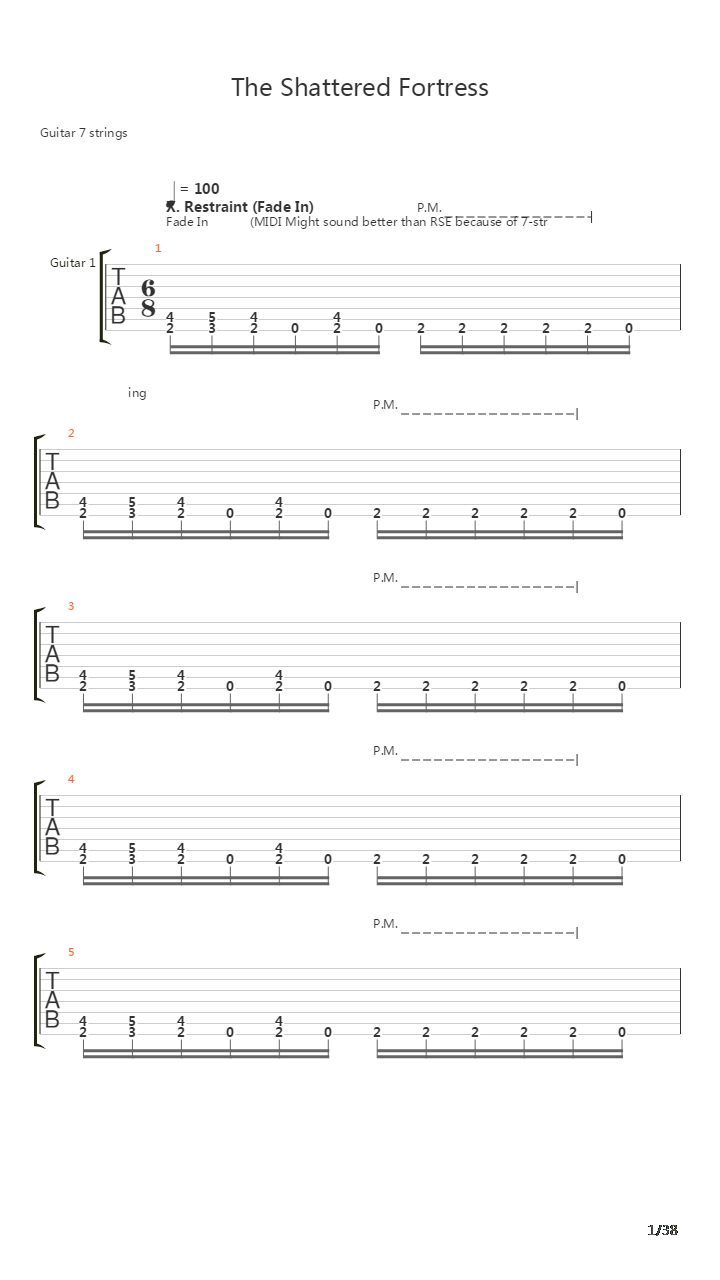The Shattered Fortress吉他谱