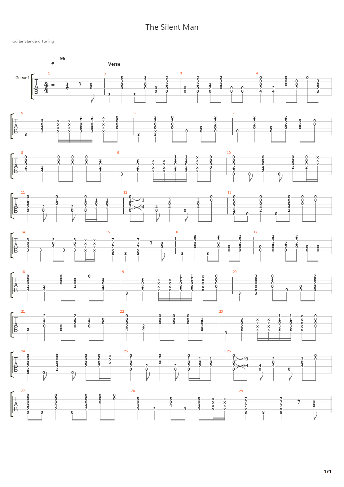 The Silent Man吉他谱
