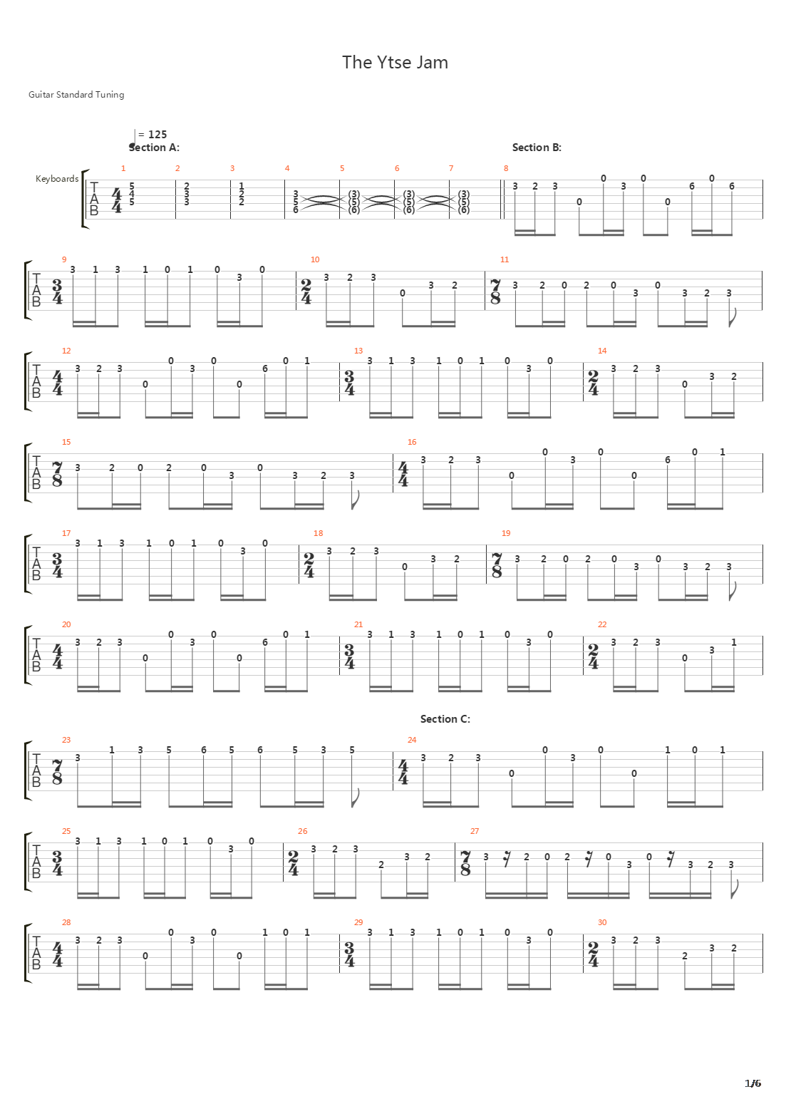 The Ytse Jam吉他谱