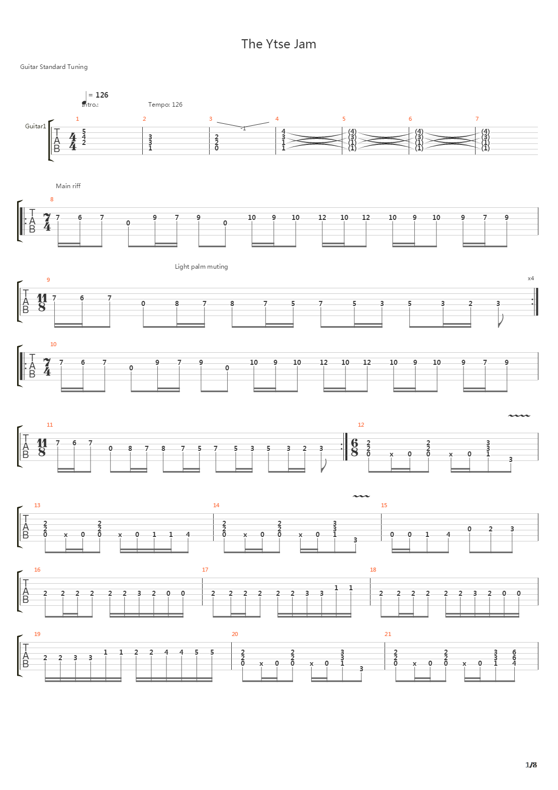 The Ytse Jam吉他谱