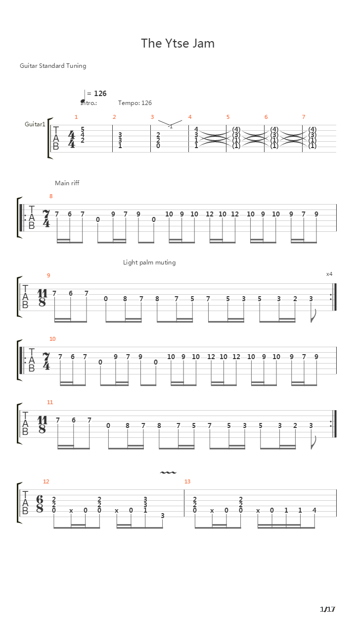 The Ytse Jam吉他谱