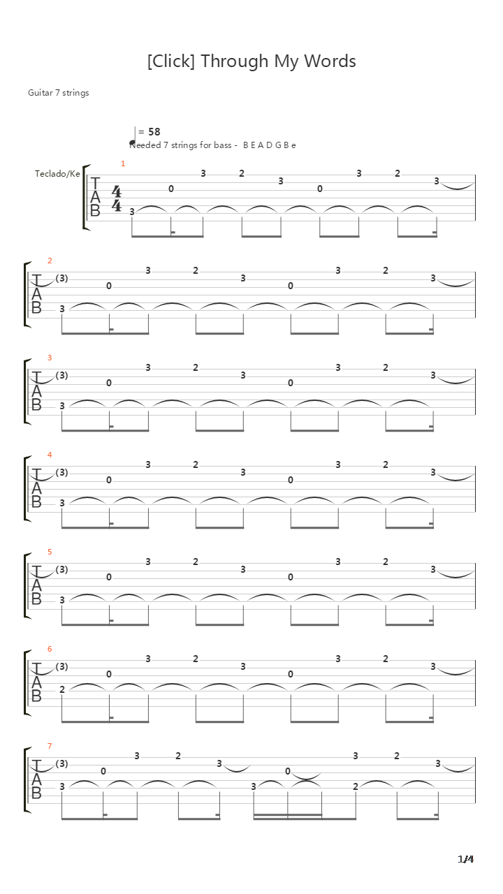 Through My Words吉他谱