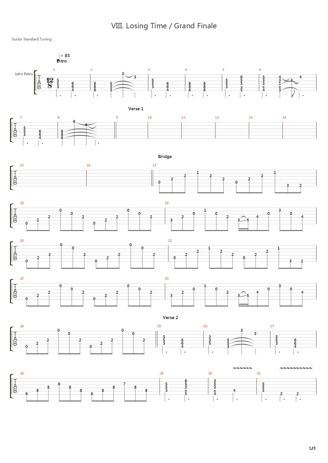 Viii Losing Time Grand Finale吉他谱