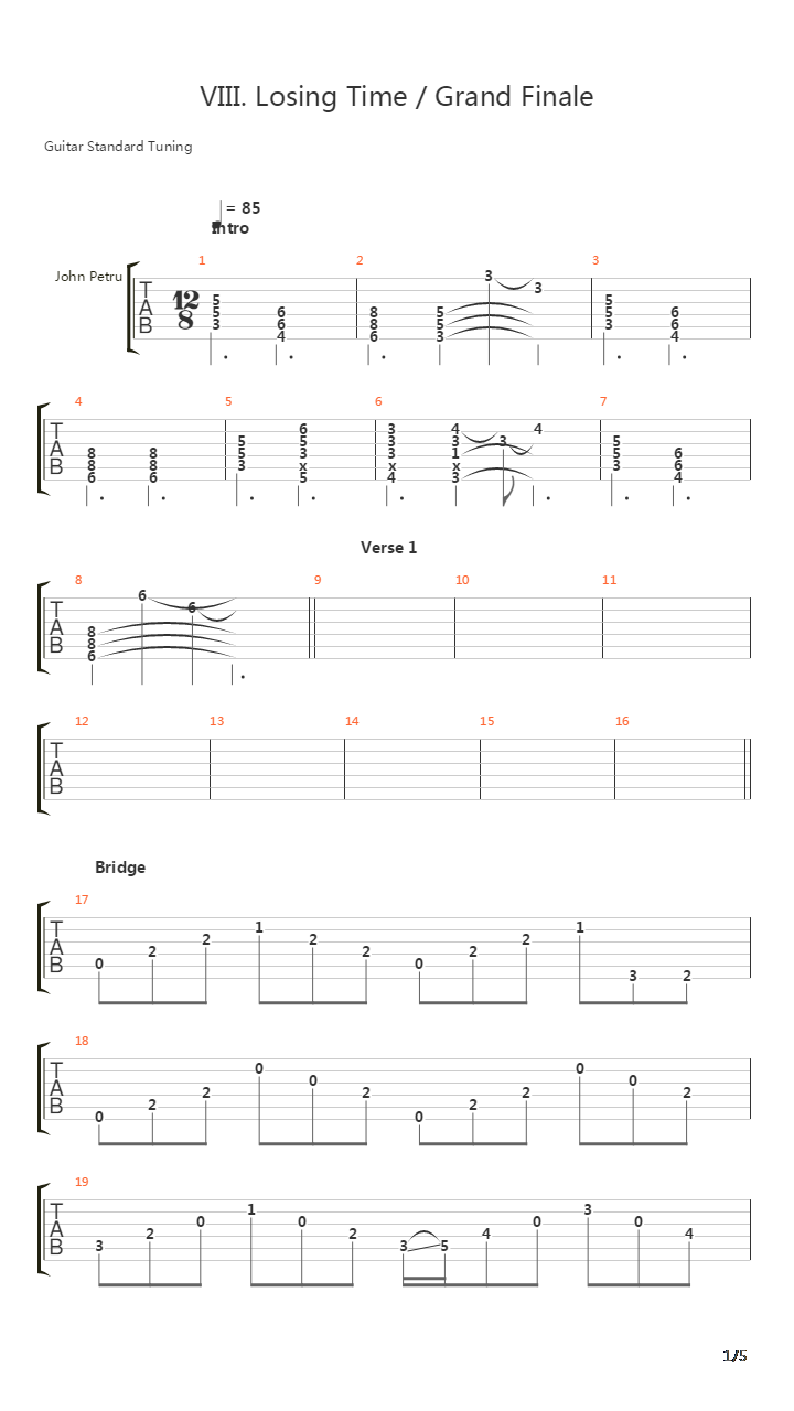 Viii Losing Time Grand Finale吉他谱