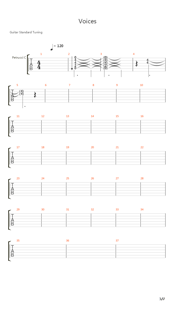Voices吉他谱