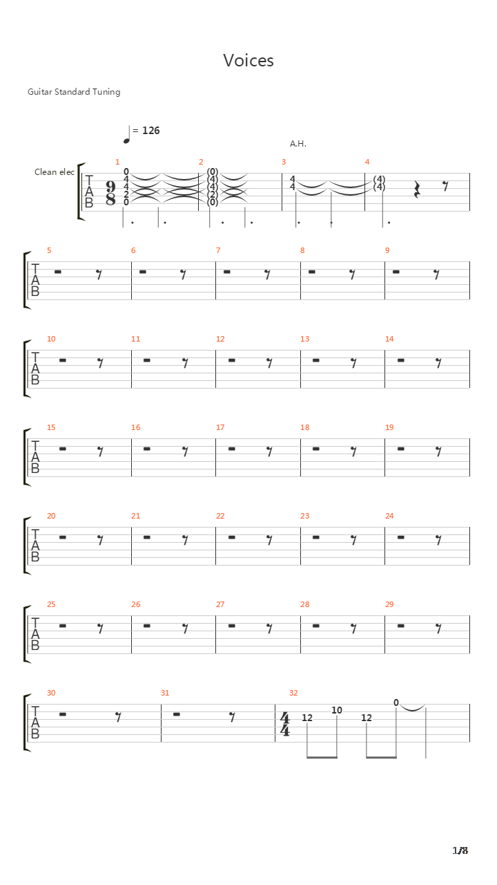 Voices吉他谱