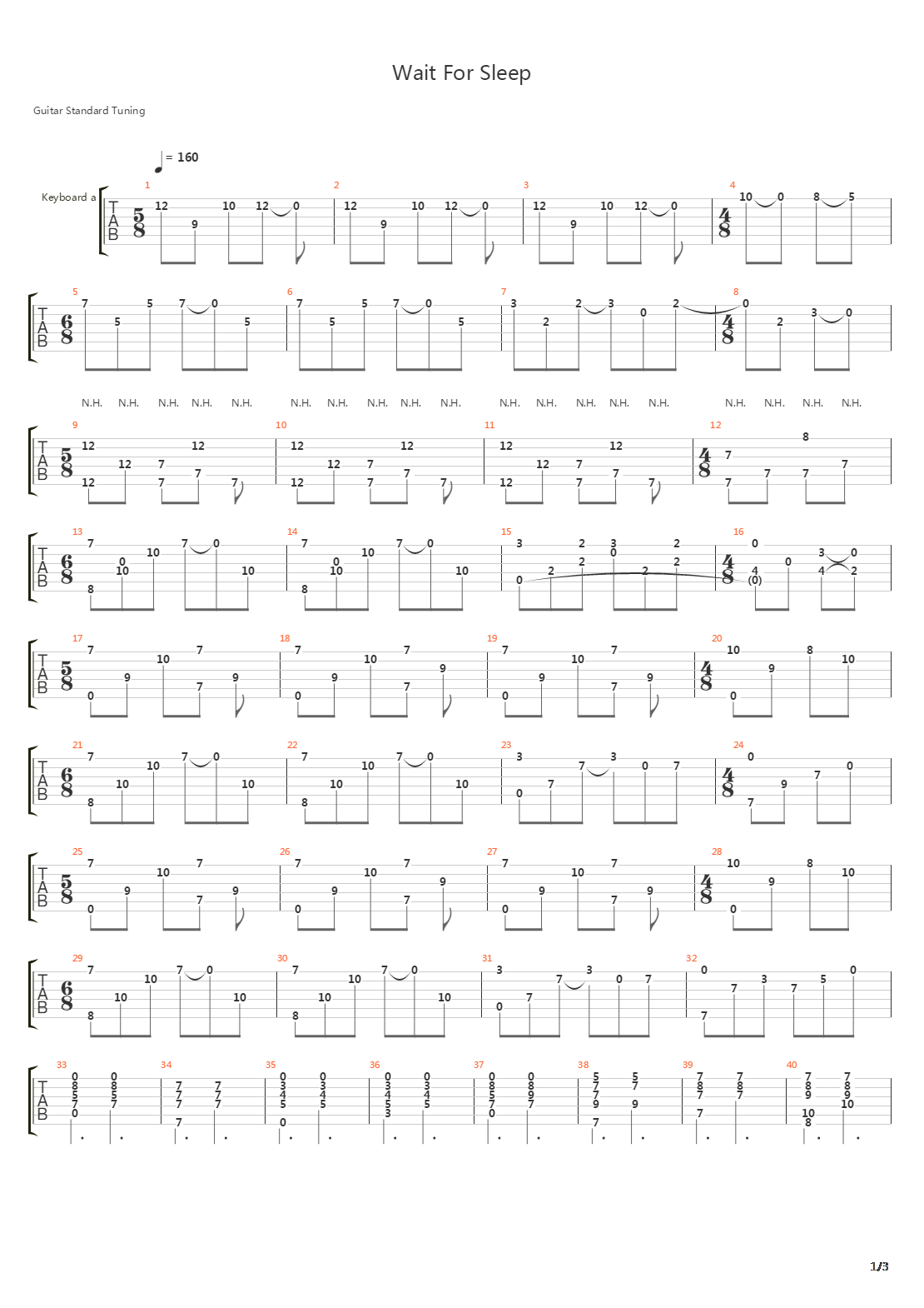 Wait For Sleep吉他谱