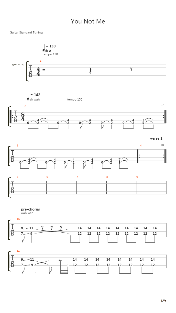 You Not Me吉他谱