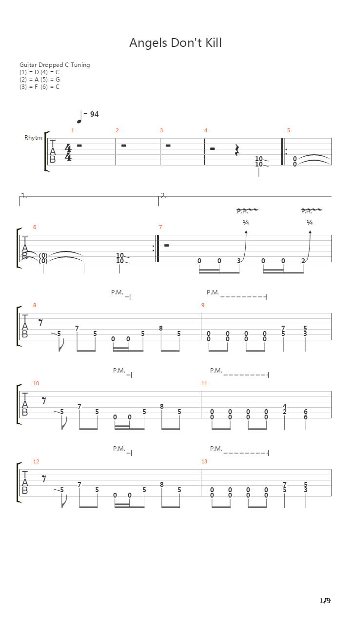 Angels Dont Kill吉他谱