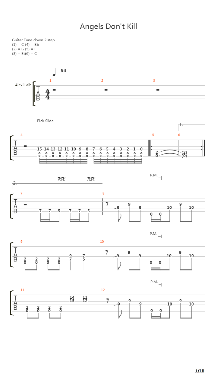 Angels Dont Kill吉他谱
