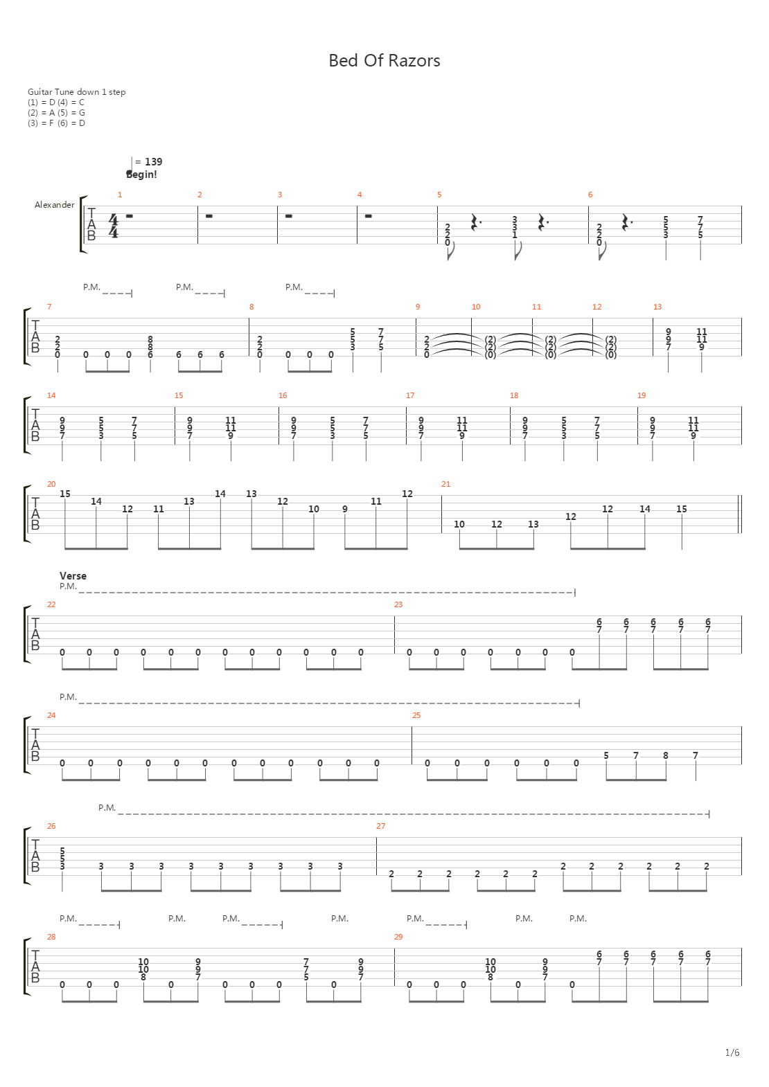 Bed Of Razors吉他谱