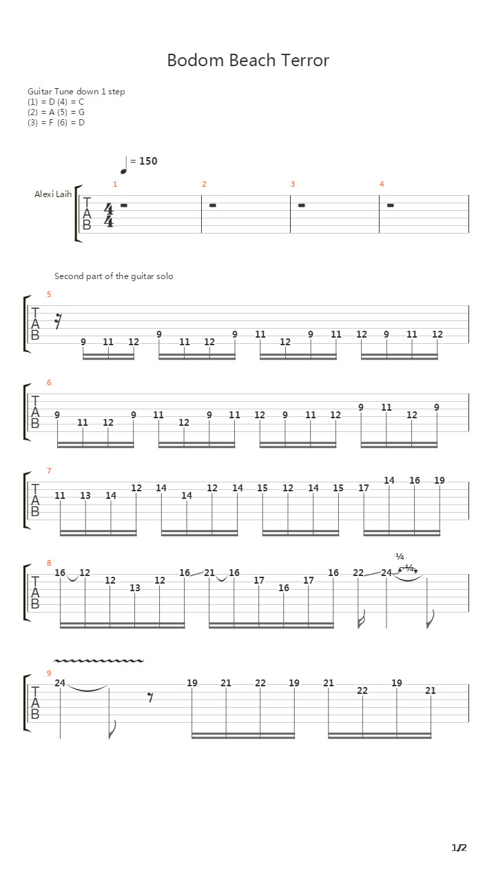Bodom Beach Terror吉他谱