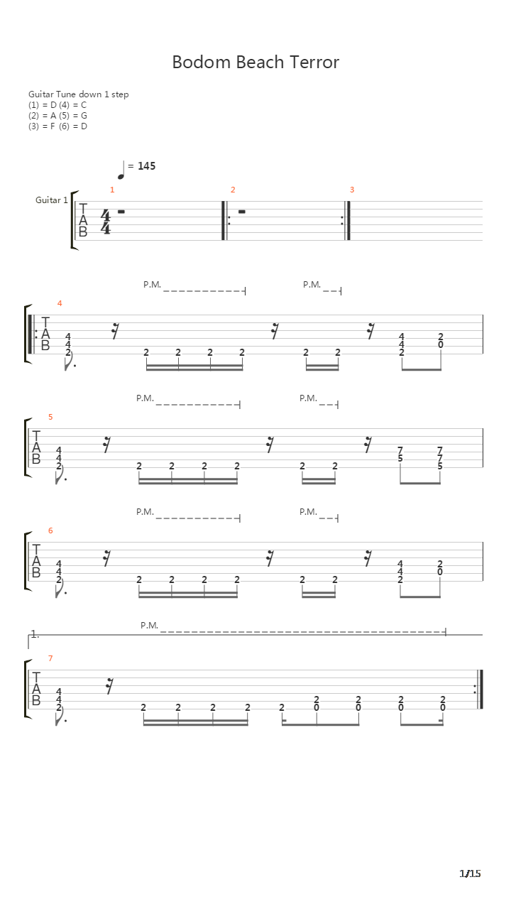 Bodom Beach Terror吉他谱