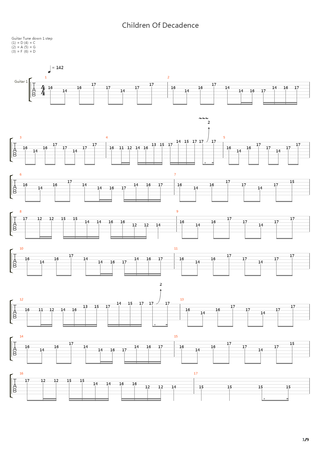 Children Of Decadence吉他谱