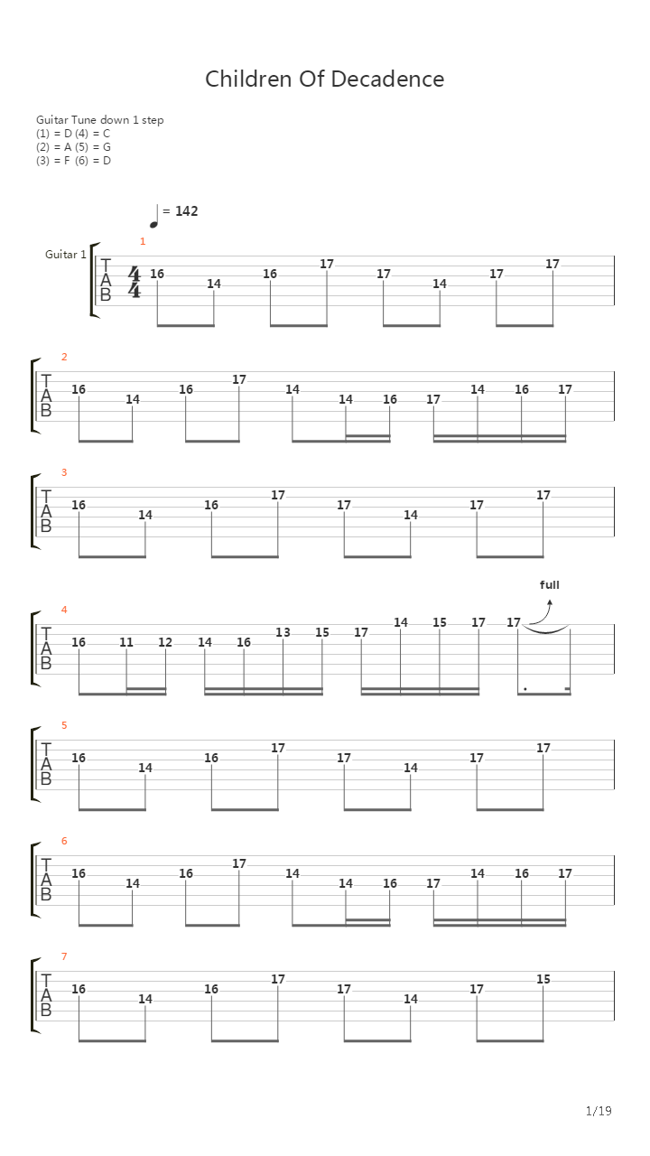 Children Of Decadence吉他谱