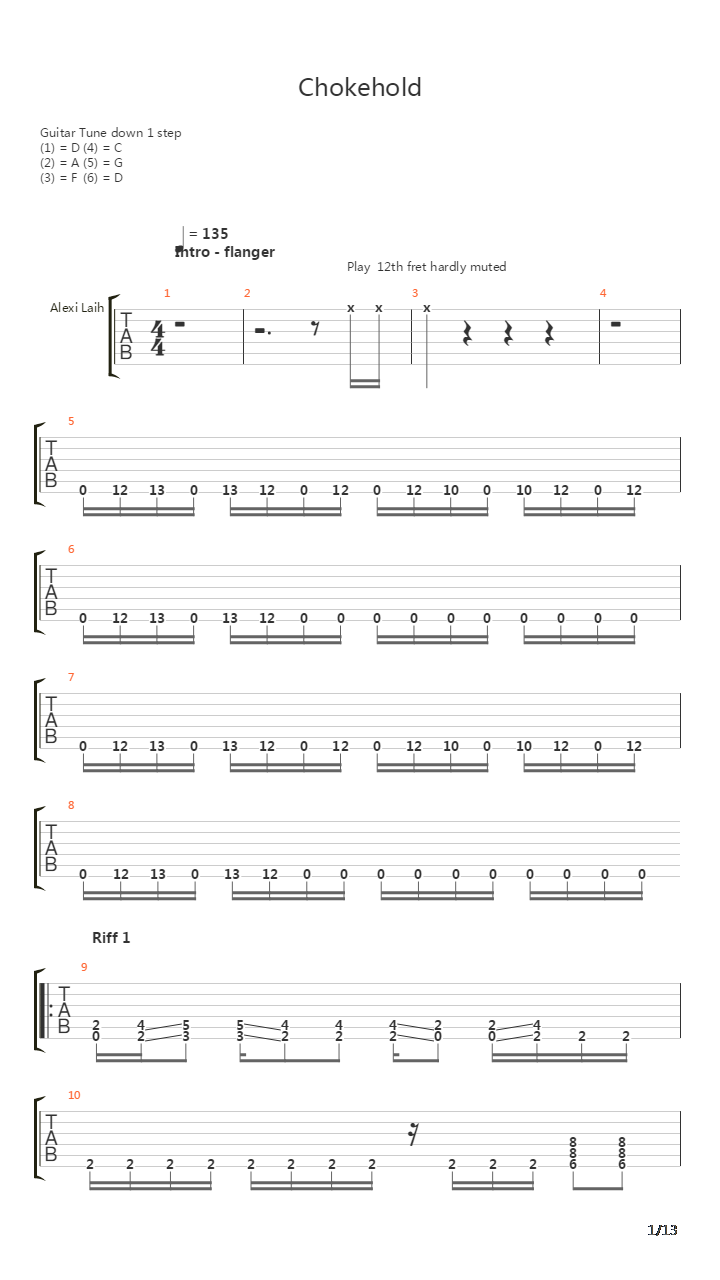 Chokehold吉他谱