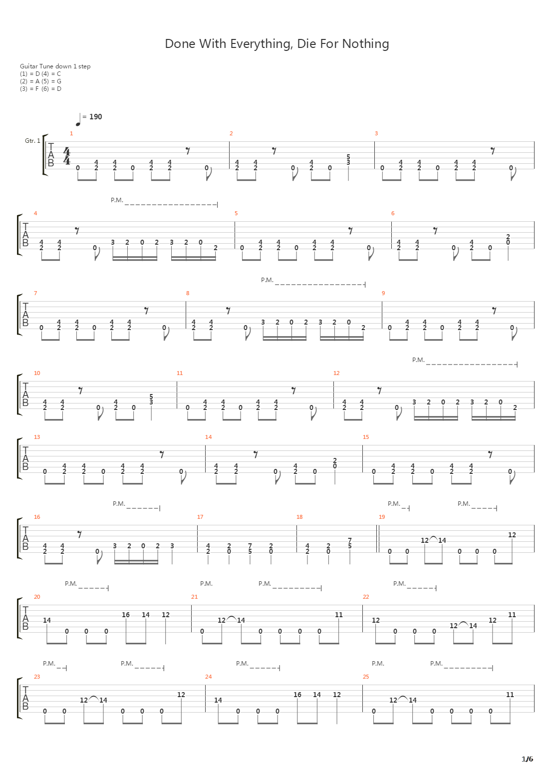 Done With Everything Die For Nothing吉他谱