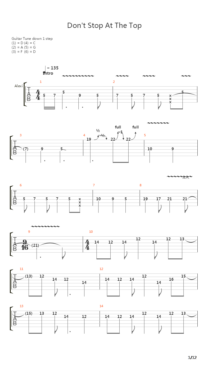 Dont Stop At The Top吉他谱