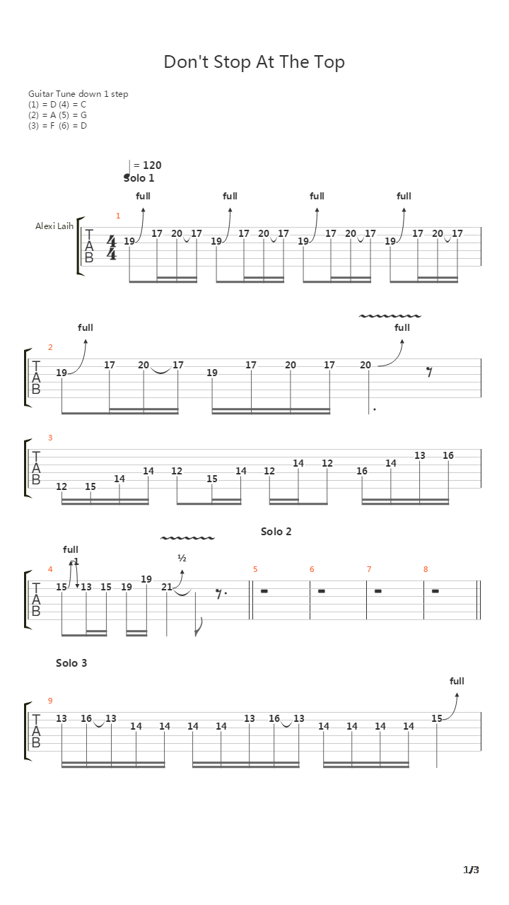 Dont Stop At The Top吉他谱
