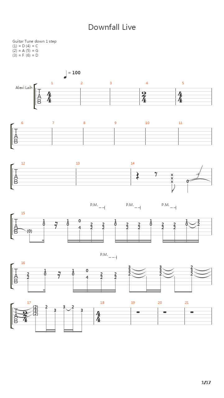 Downfall吉他谱