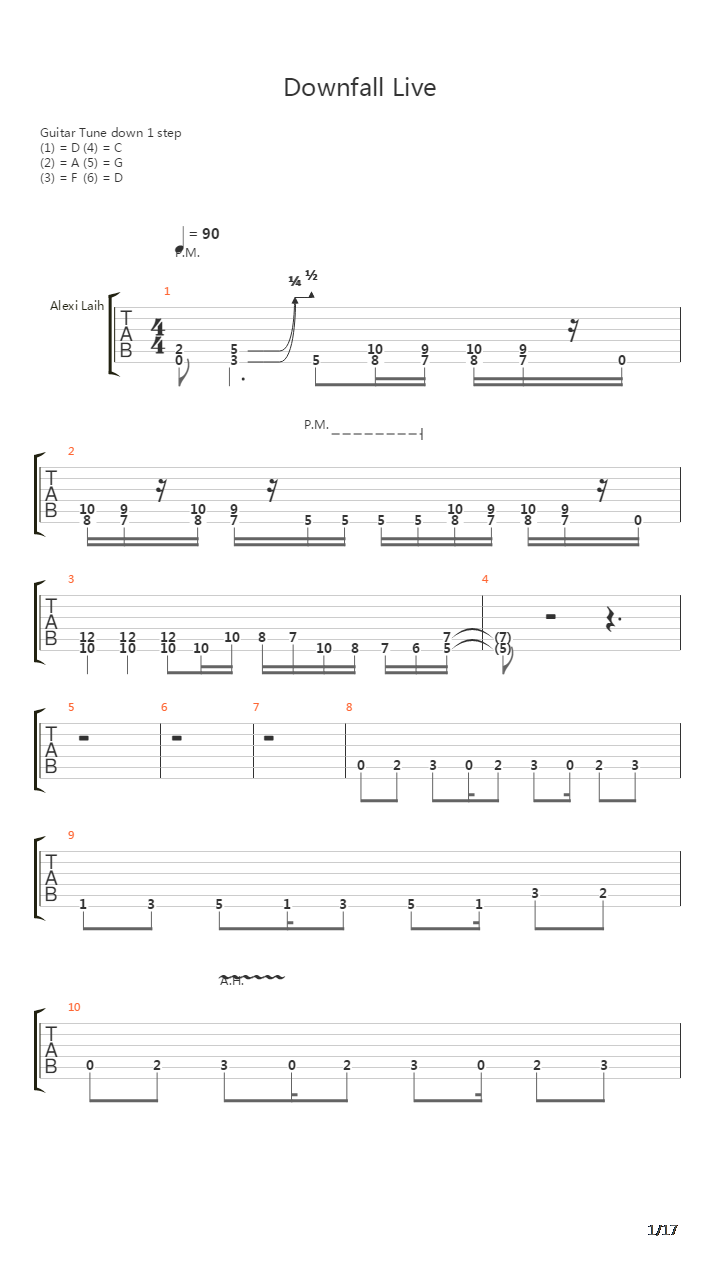 Downfall吉他谱