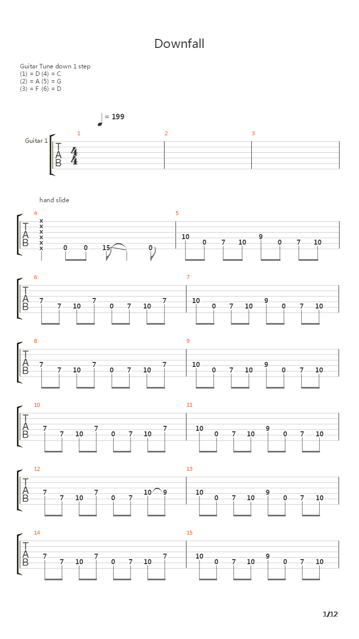 Downfall吉他谱