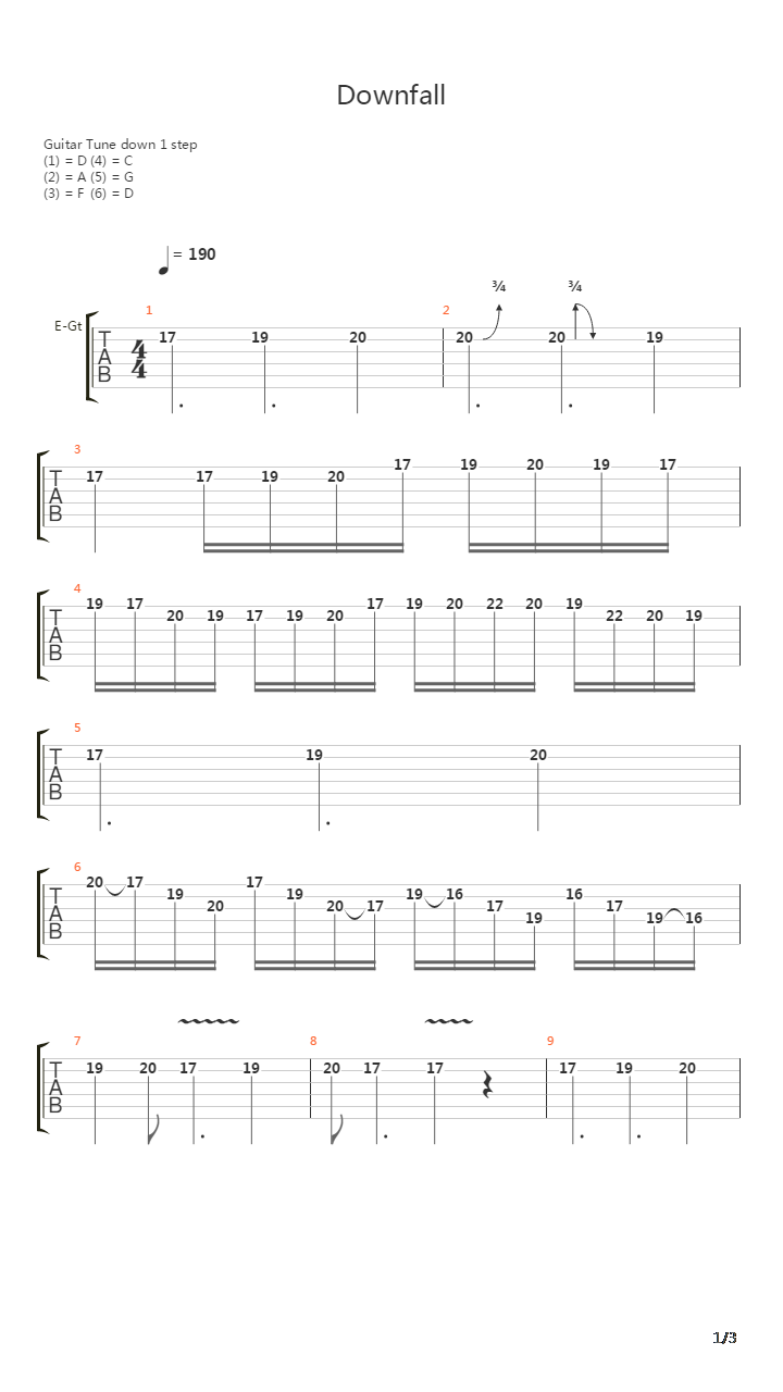 Downfall吉他谱