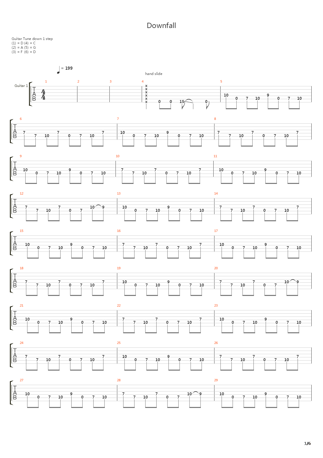 Downfall吉他谱