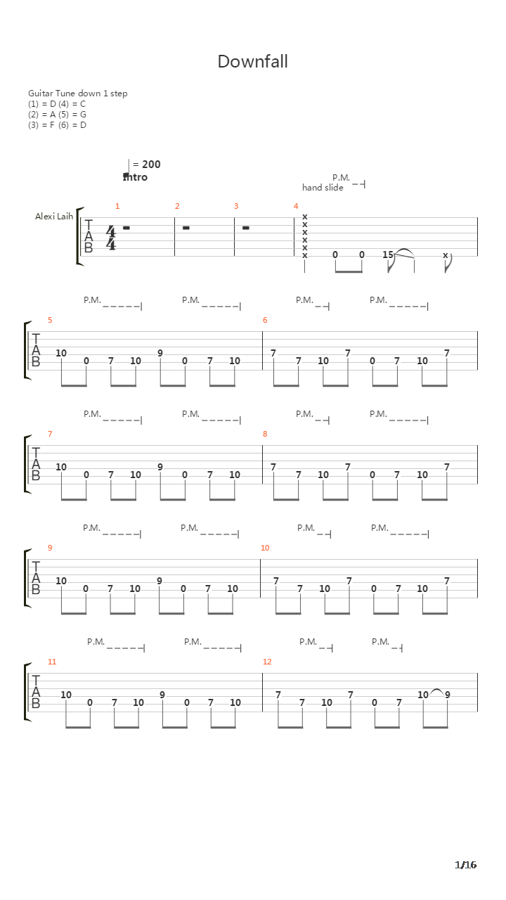 Downfall吉他谱