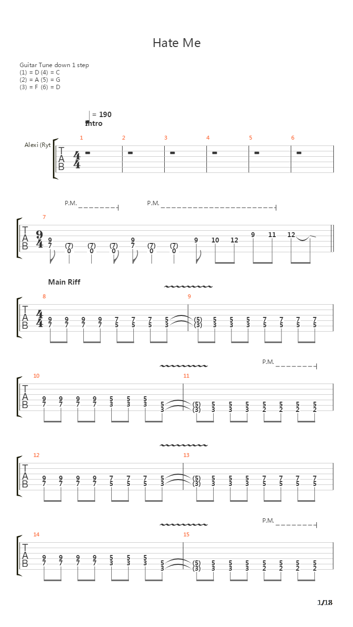 Hate Me吉他谱