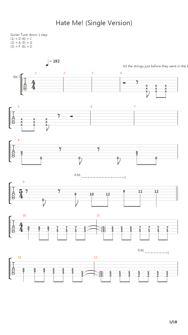 Hate Me吉他谱