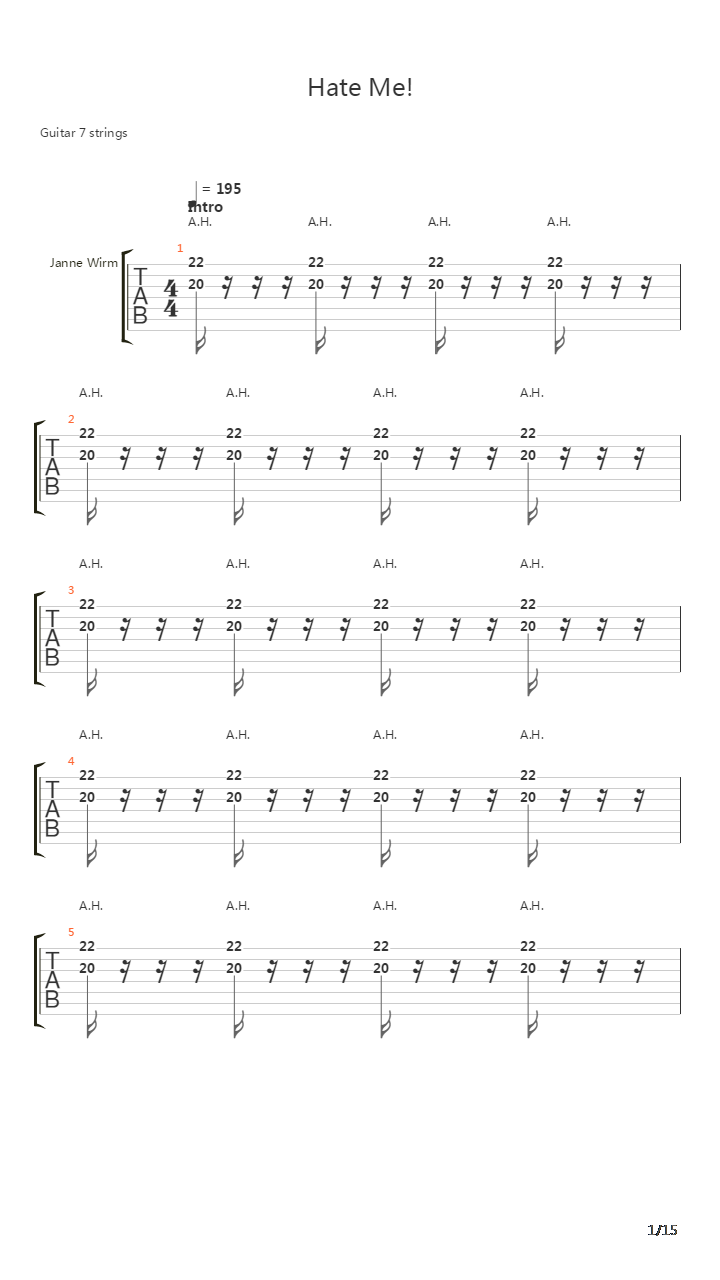 Hate Me吉他谱