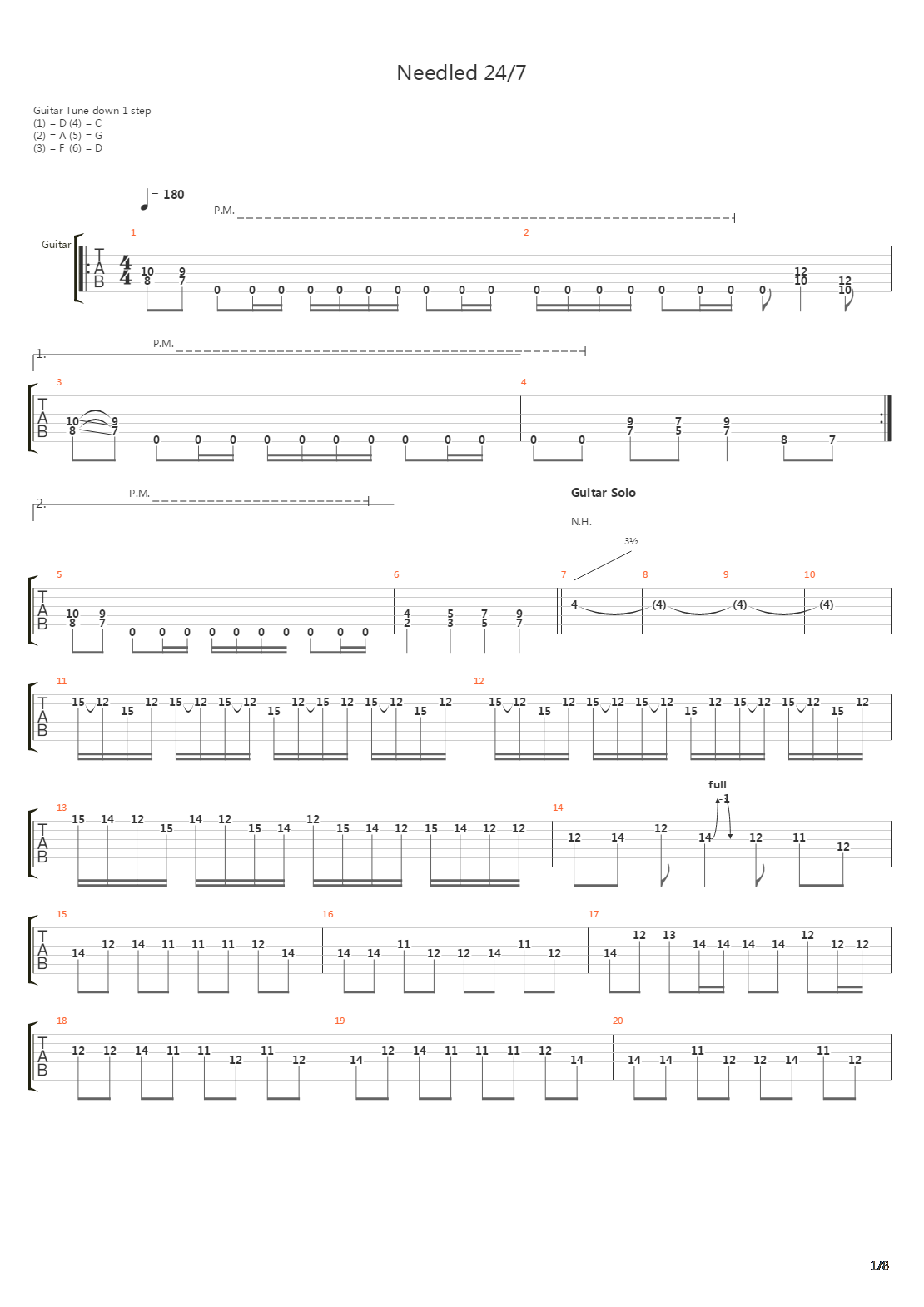 Needled 24 7吉他谱