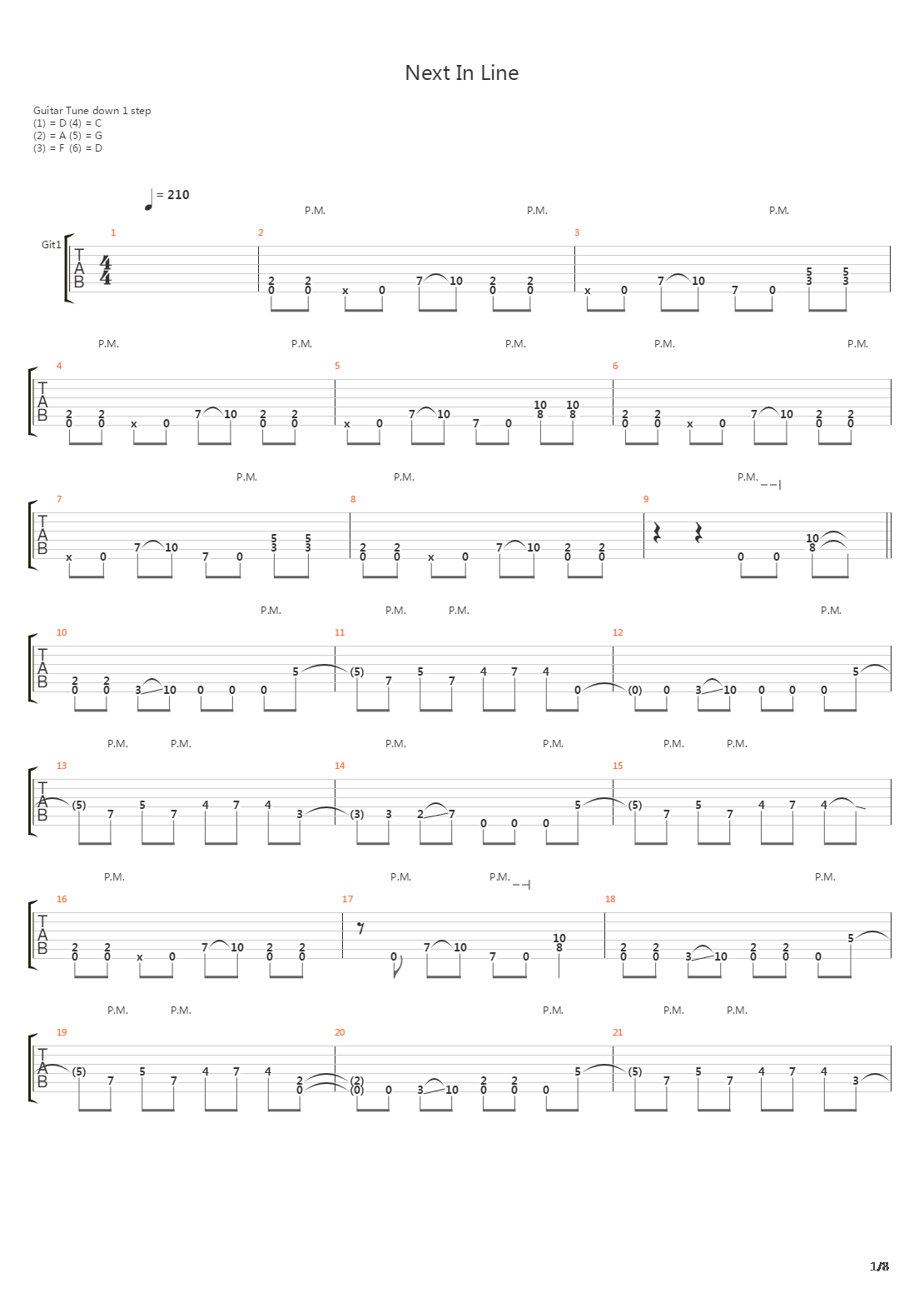 Next In Line吉他谱