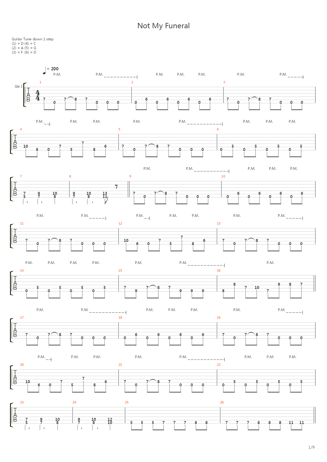 Not My Funeral吉他谱