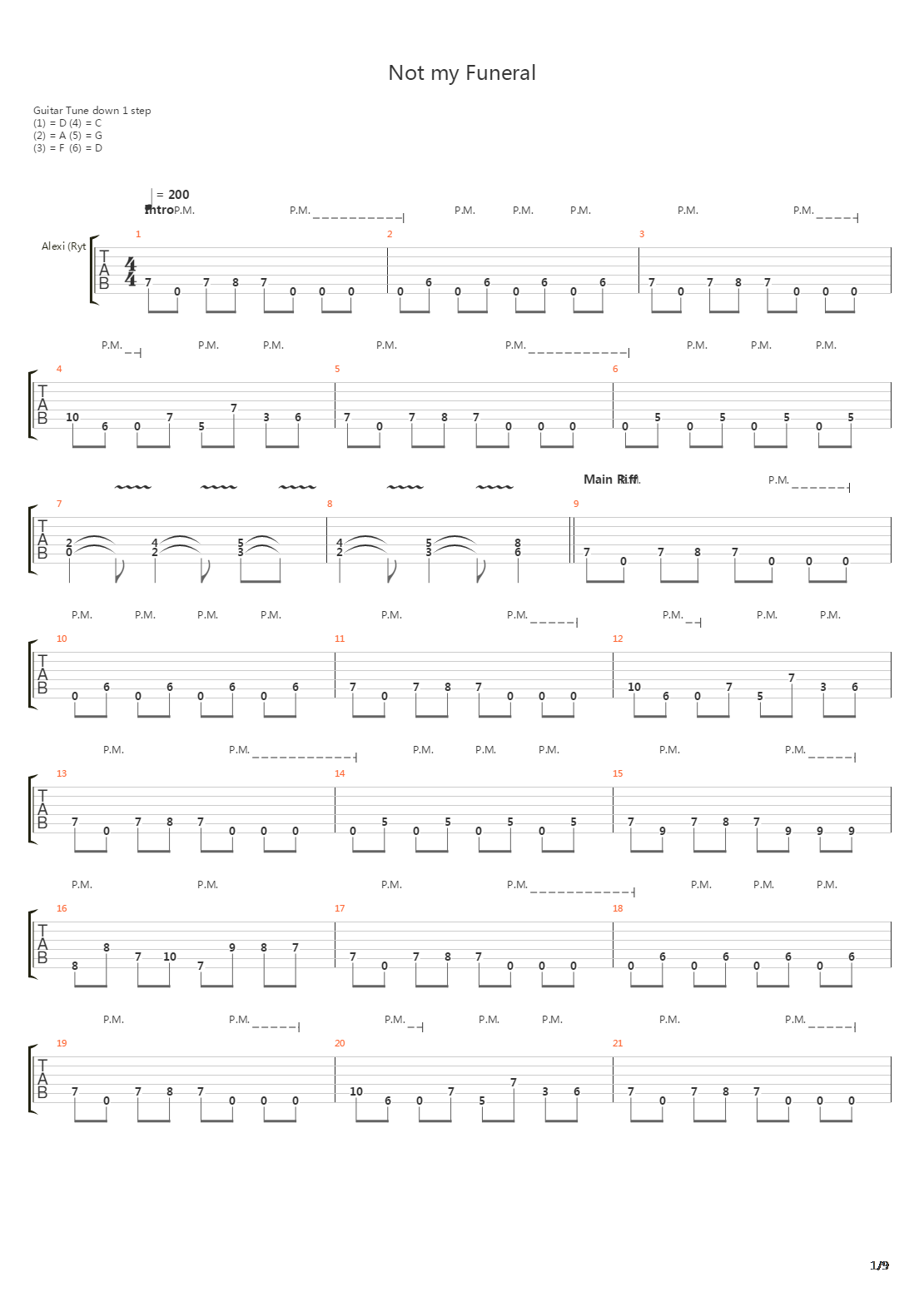 Not My Funeral吉他谱