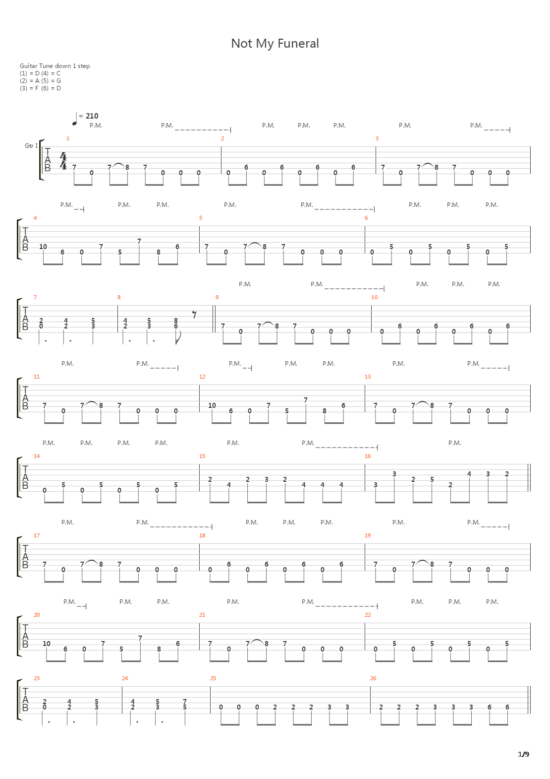 Not My Funeral吉他谱