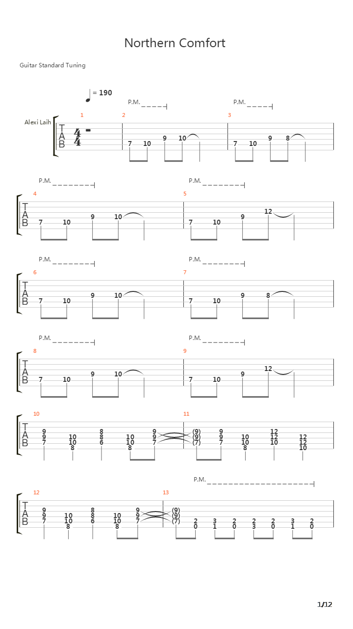 Nothern Comfort吉他谱
