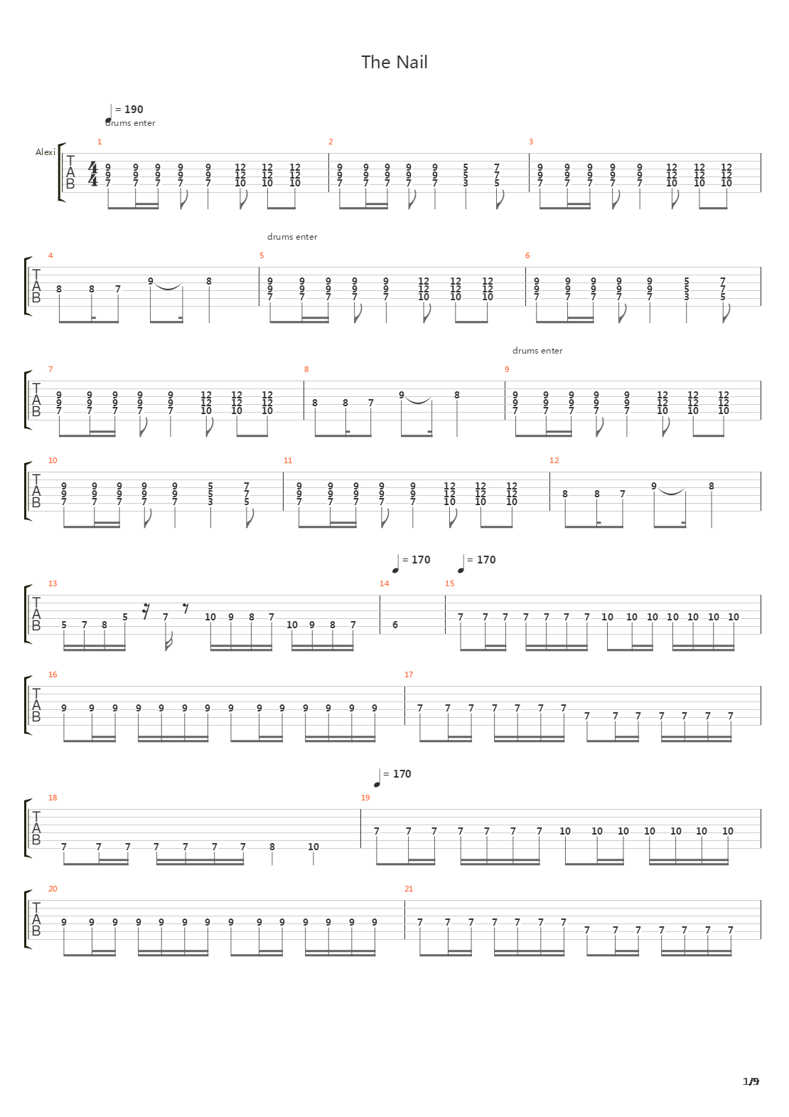 The Nail吉他谱