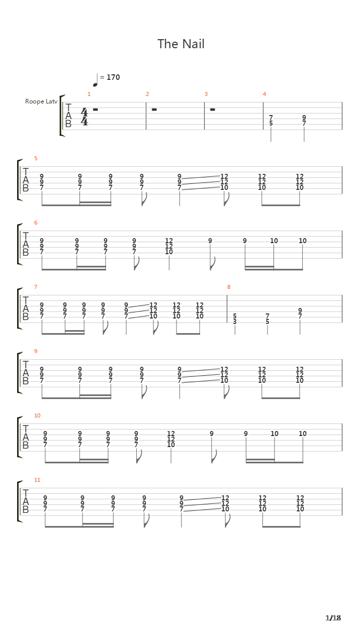 The Nail吉他谱