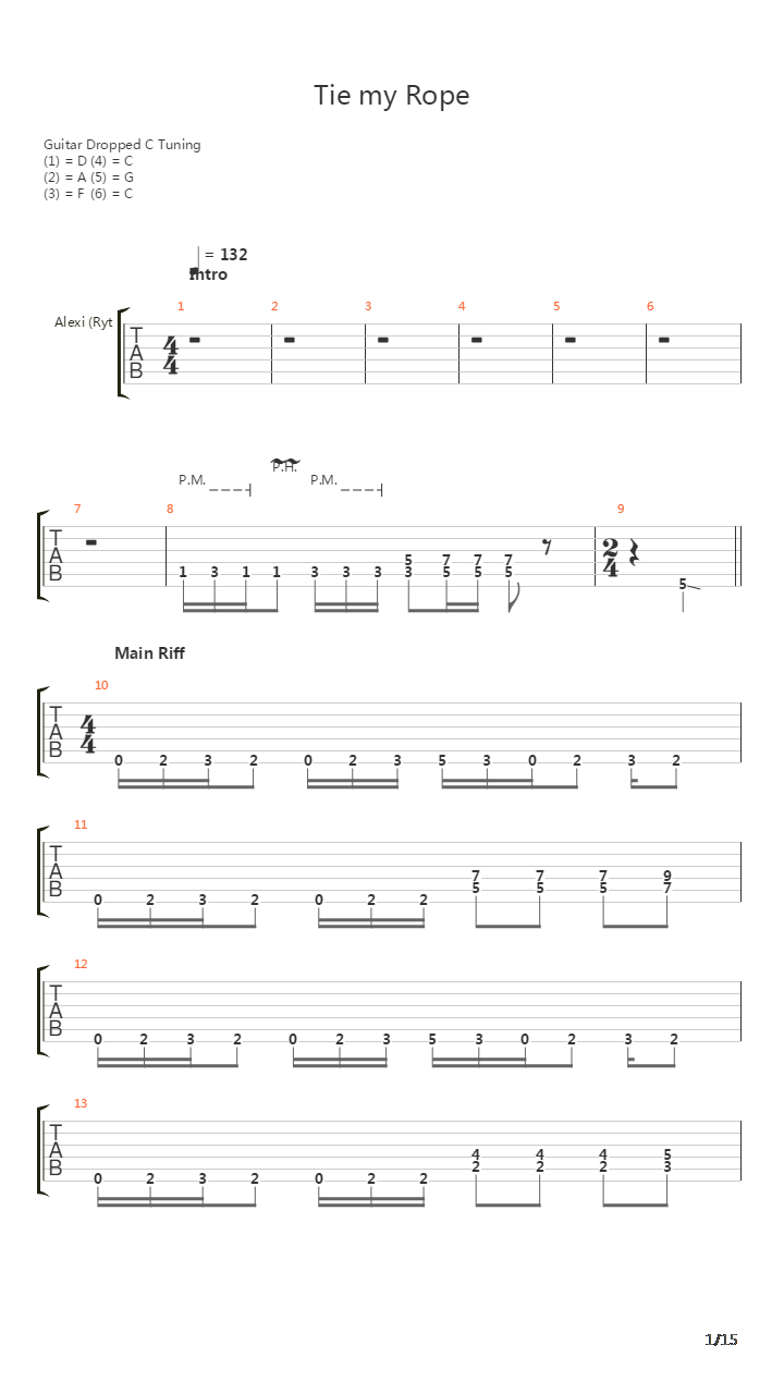 Tie My Rope吉他谱