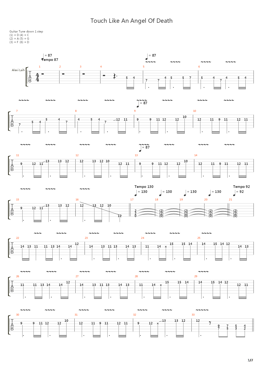 Touch Like An Angel Of Death吉他谱