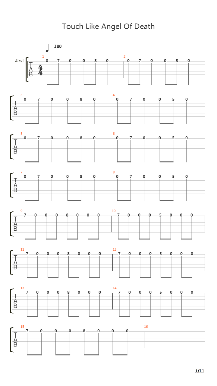 Touch Like An Angel Of Death吉他谱