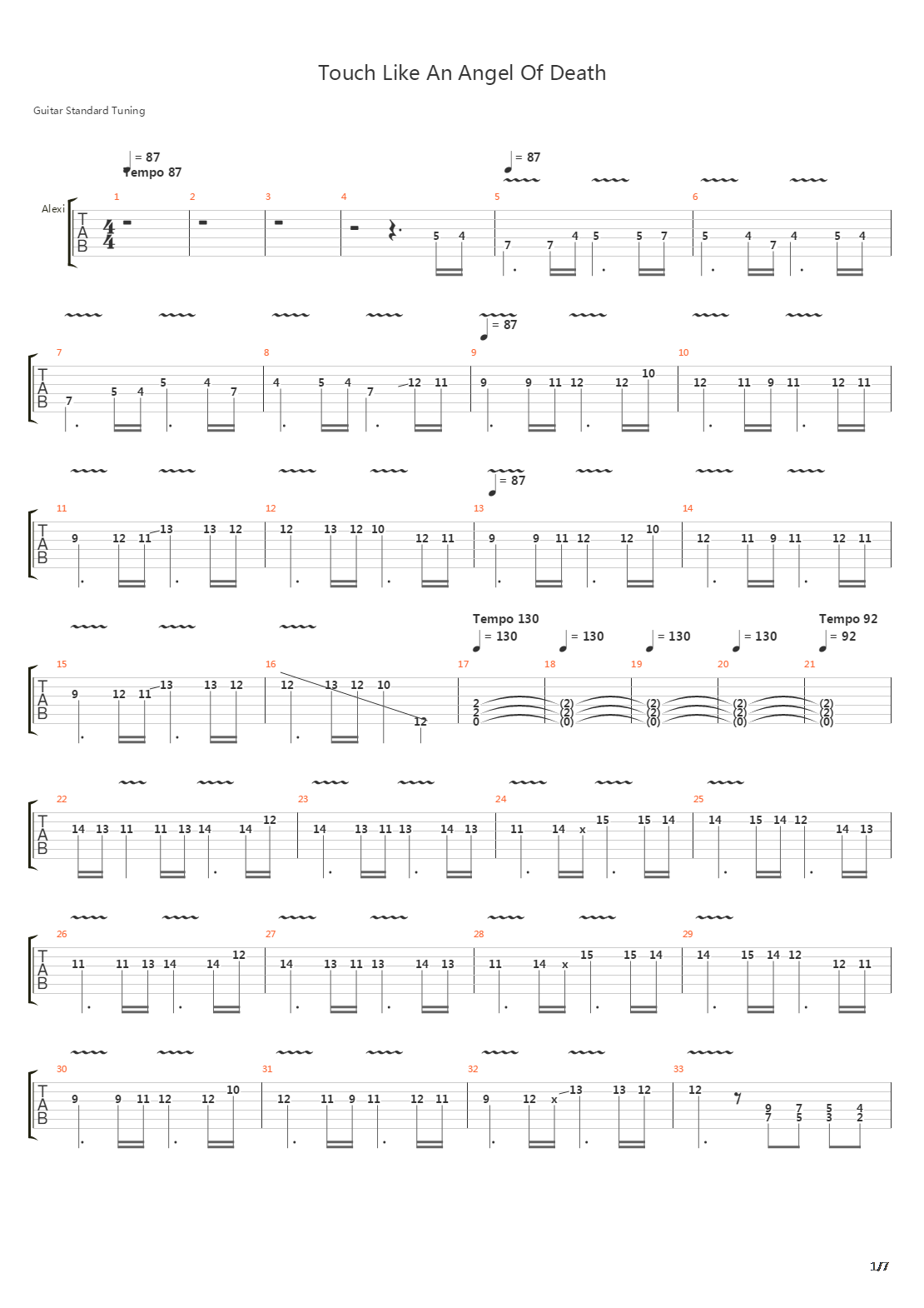 Touch Like An Angel Of Death吉他谱