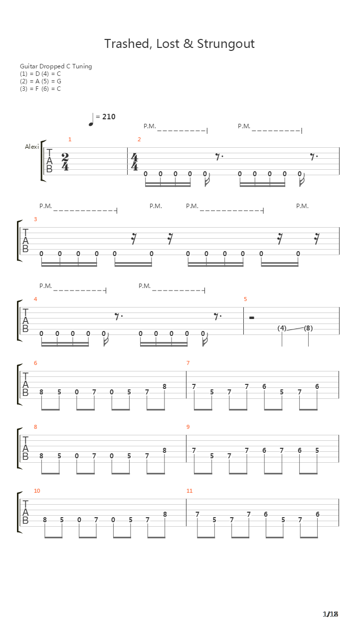 Trashed Lost Strungout吉他谱