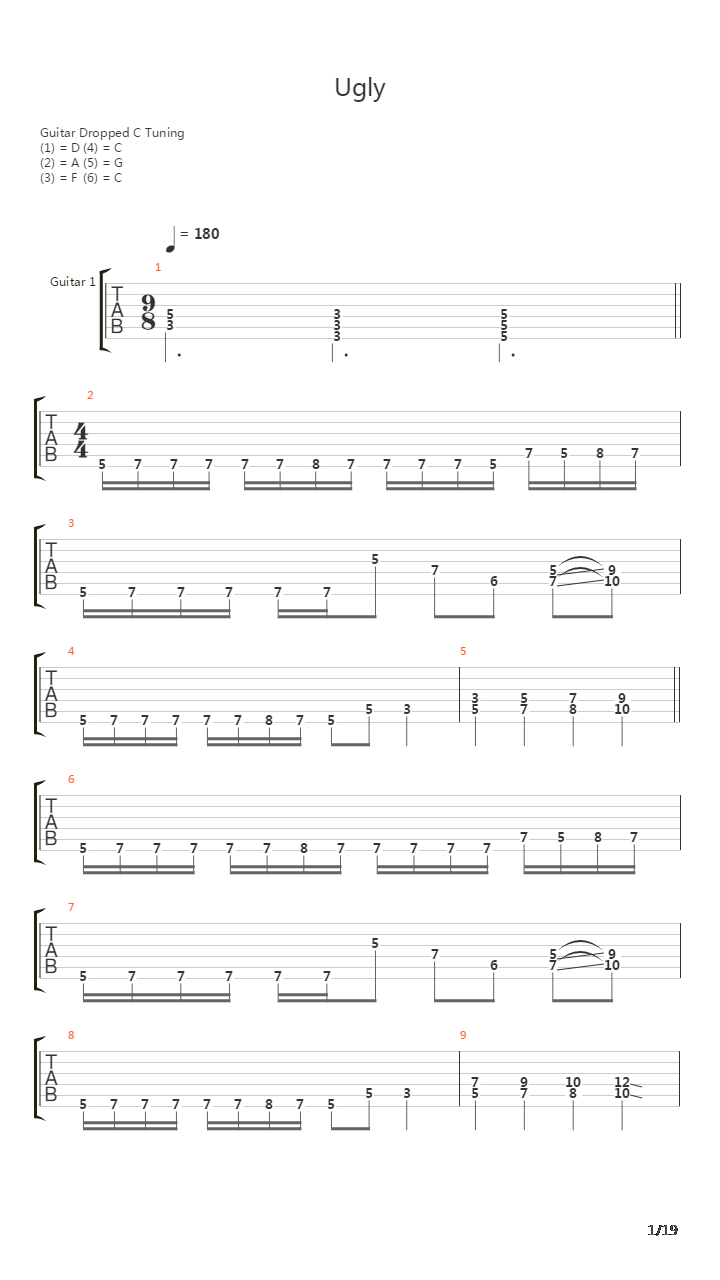 Ugly吉他谱