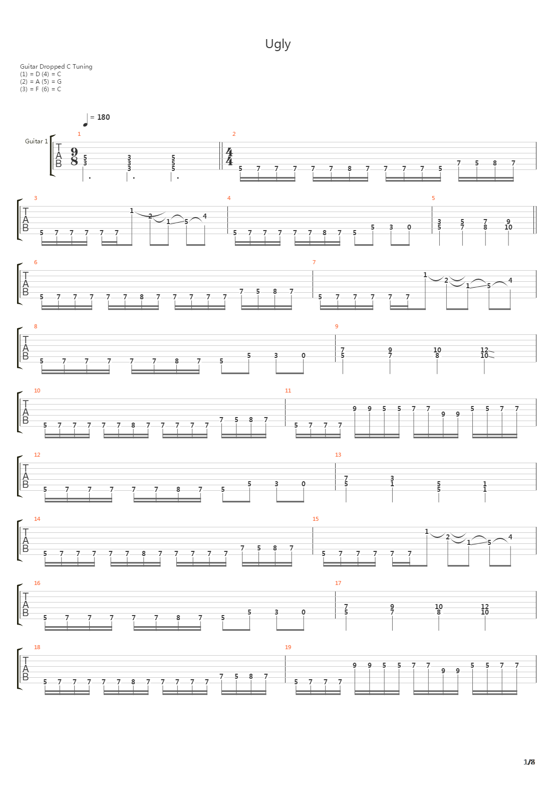 Ugly吉他谱